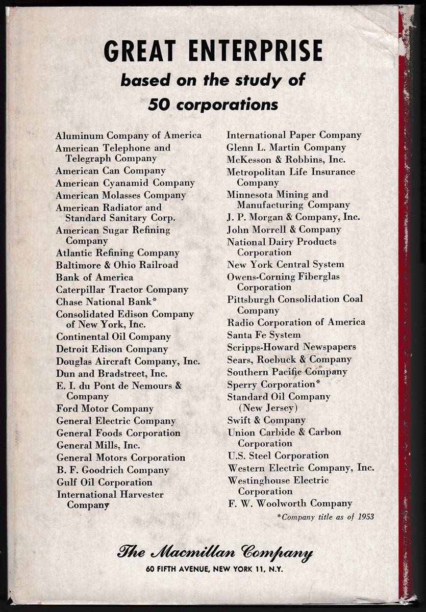 GREAT ENTERPRISE Growth and Behavior of the Big Corporation