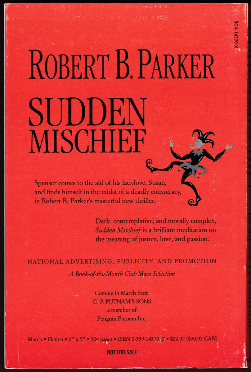 SUDDEN MISCHIEF (UNCORRECTED ADVANCE PROOF) A Spenser Novel