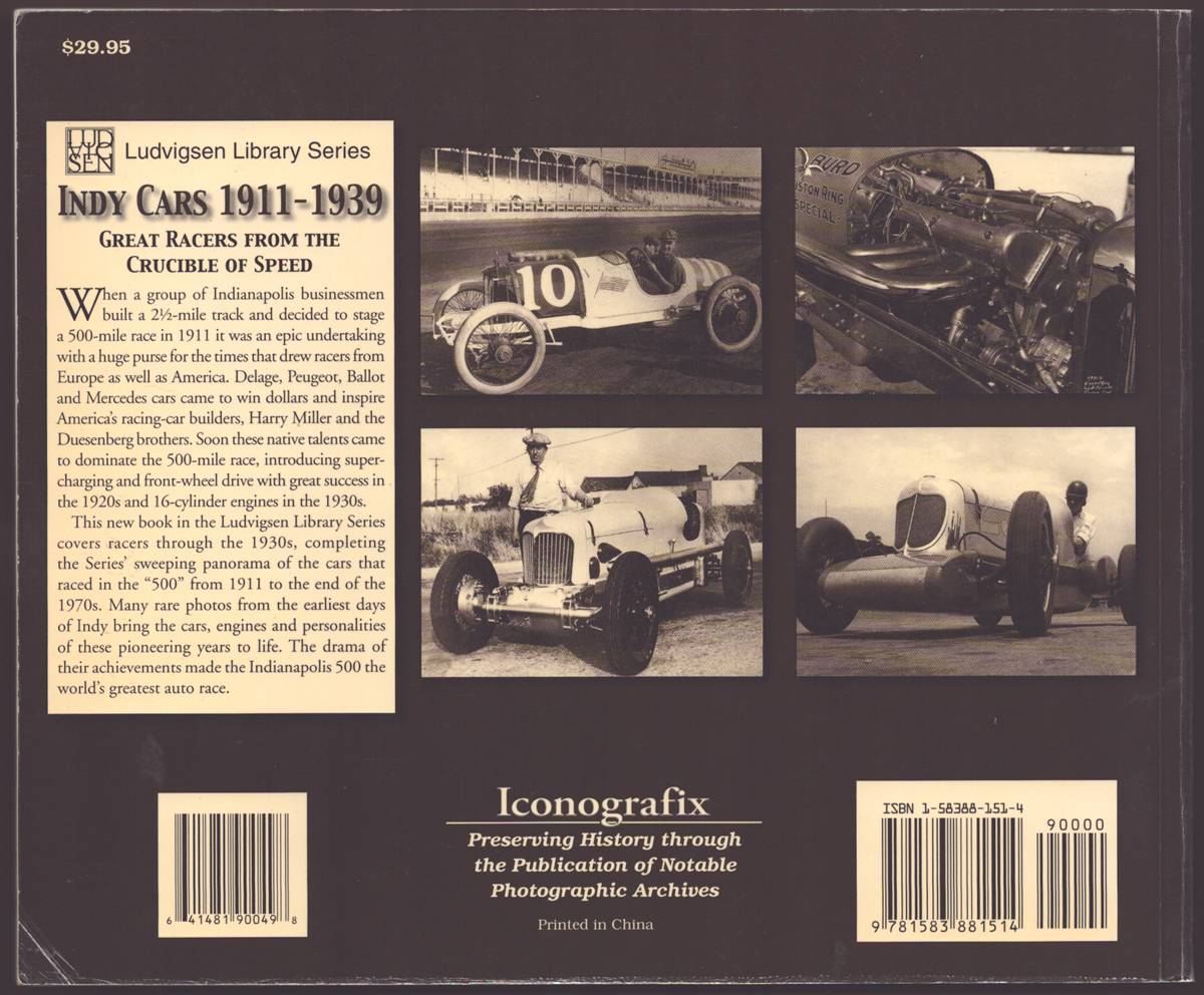 Image for INDY CARS 1911-1939 Great Racers from the Crucible of Speed INDY CARS 1911-1939 Great Racers from the Crucible of Speed