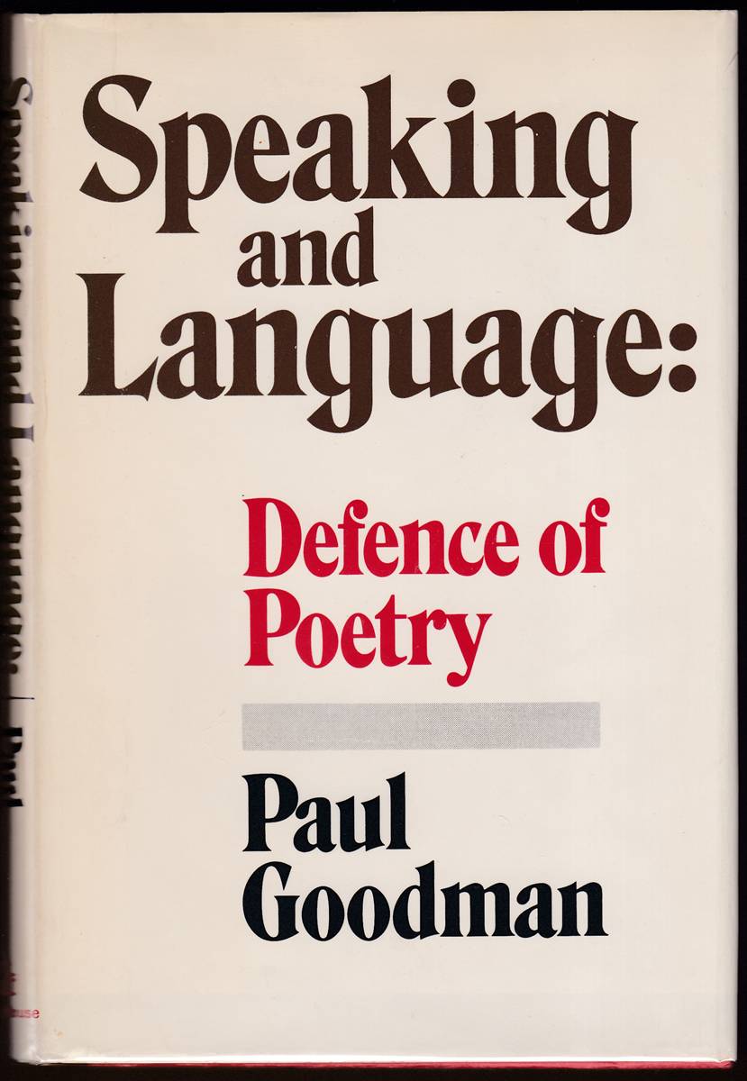 SPEAKING AND LANGUAGE: Defence of Poetry