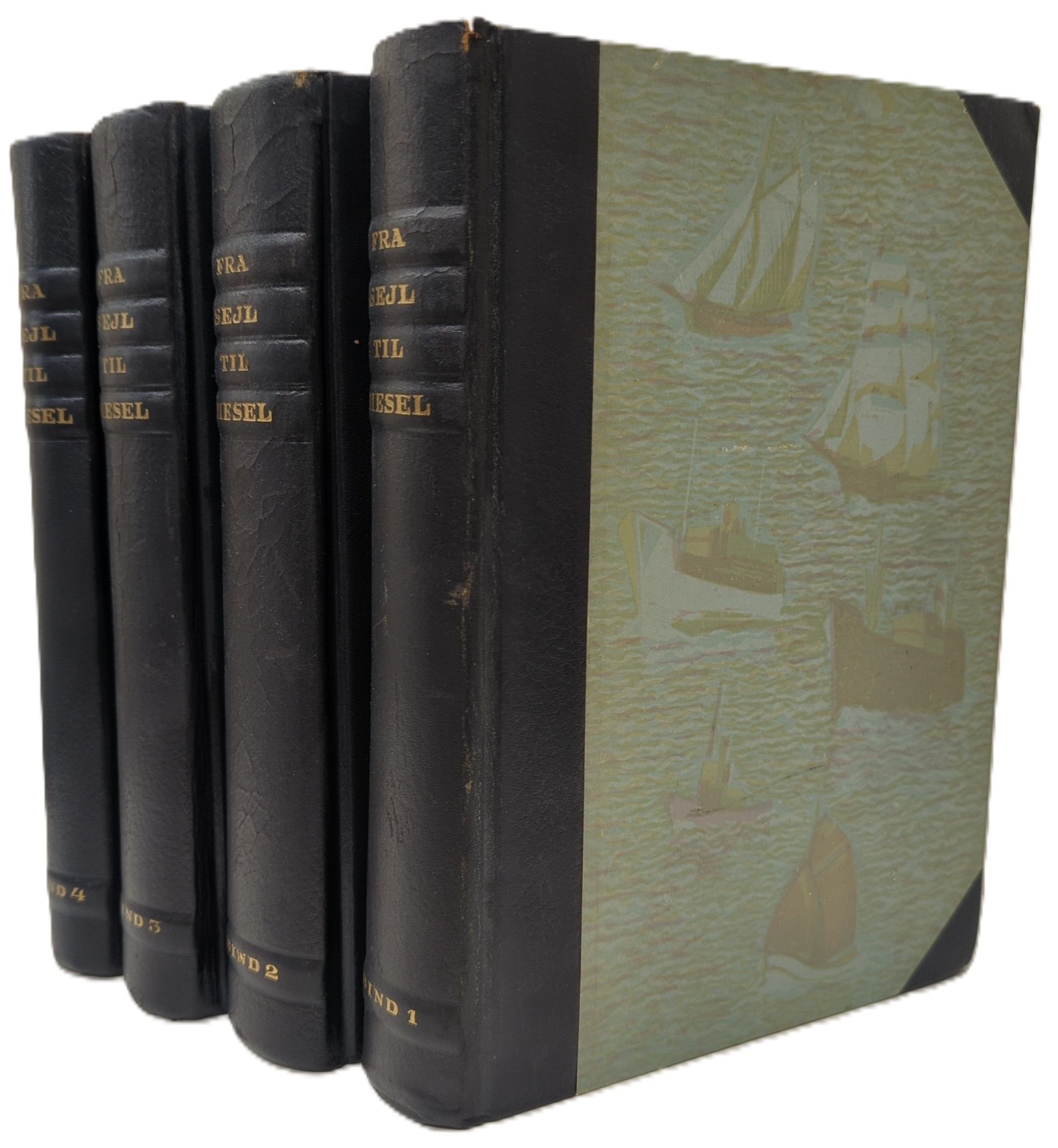 FRA SEJL TIL DIESEL / FROM SAIL TO DIESEL (4 VOLUME SET) Danish Shipping, Maritime Trade and Shipbuilding