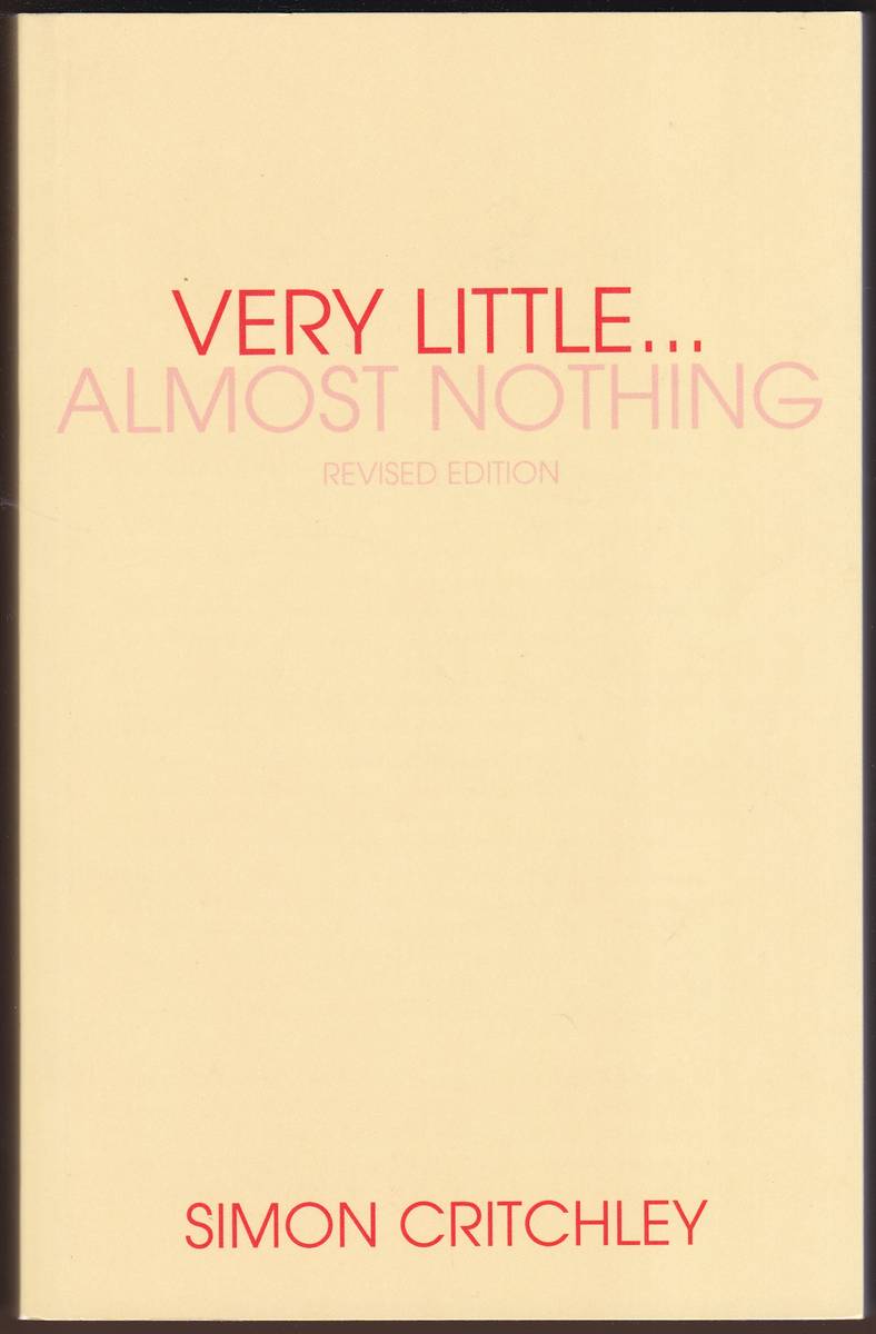 VERY LITTLE . ALMOST NOTHING Death, Philosophy and Literature