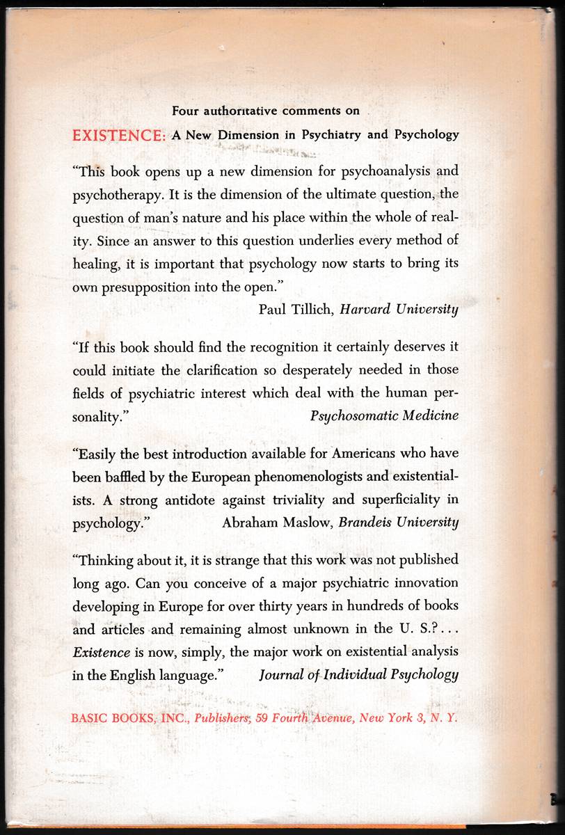 EXISTENCE A New Dimension in Psychiatry and Psychology