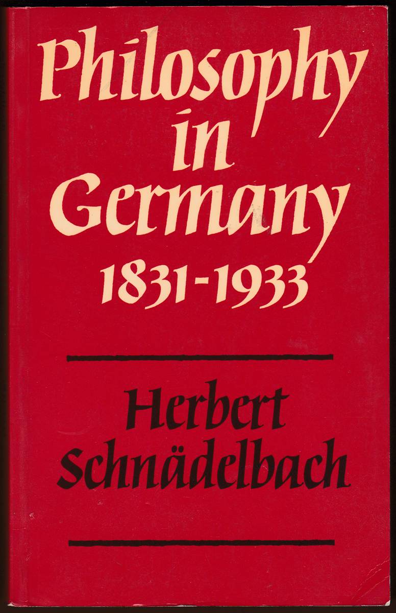 Image for PHILOSOPHY IN GERMANY 1831-1933 PHILOSOPHY IN GERMANY 1831-1933