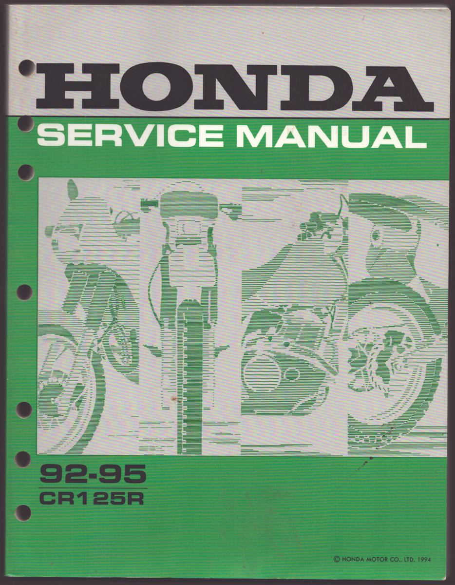 Image for HONDA SERVICE MANUAL 92-95 CR125R HONDA SERVICE MANUAL 92-95 CR125R