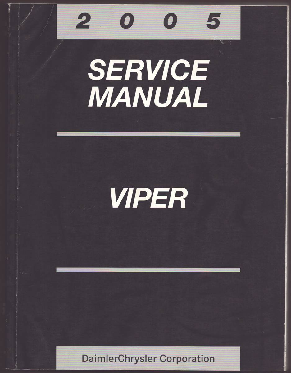 2005 DODGE VIPER SERVICE MANUAL