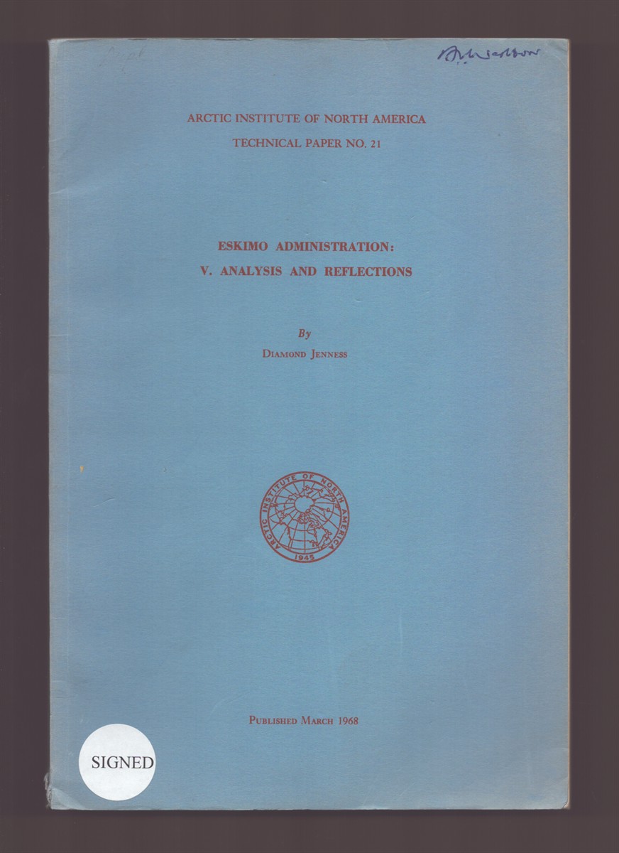 Image for ESKIMO ADMINISTRATION: V. ANALYSIS AND REFLECTIONS ESKIMO ADMINISTRATION: V. ANALYSIS AND REFLECTIONS