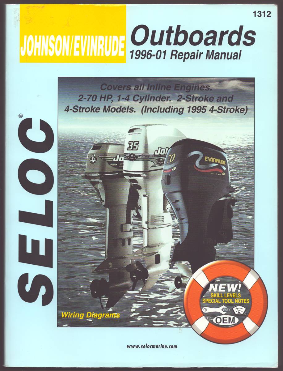 Image for JOHNSON/EVINRUDE OUTBOARDS 1996-01REPAIR MANUAL All Inline Engines, 2 and 4 Stroke, 1-4 Cyl JOHNSON/EVINRUDE OUTBOARDS 1996-01REPAIR MANUAL All Inline Engines, 2 and 4 Stroke, 1-4 Cyl