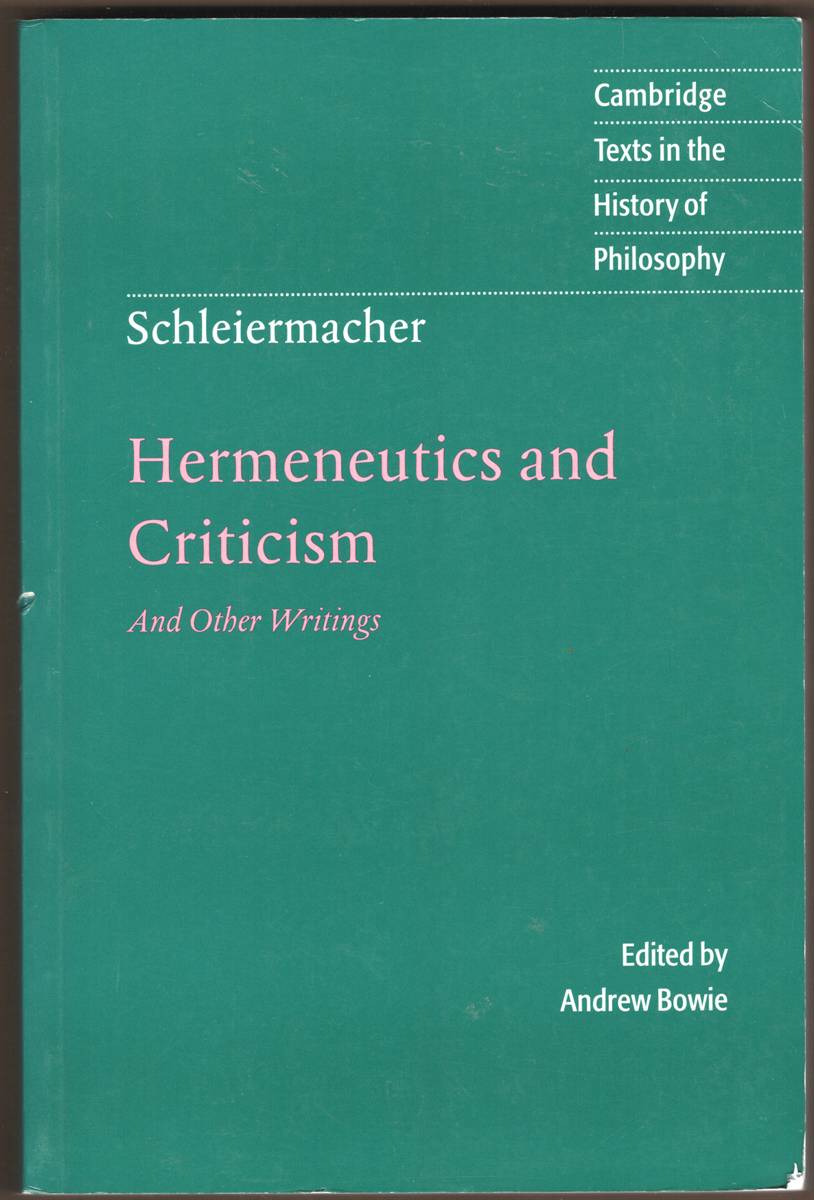 Image for HERMENEUTICS AND CRITICISM: AND OTHER WRITINGS HERMENEUTICS AND CRITICISM: AND OTHER WRITINGS