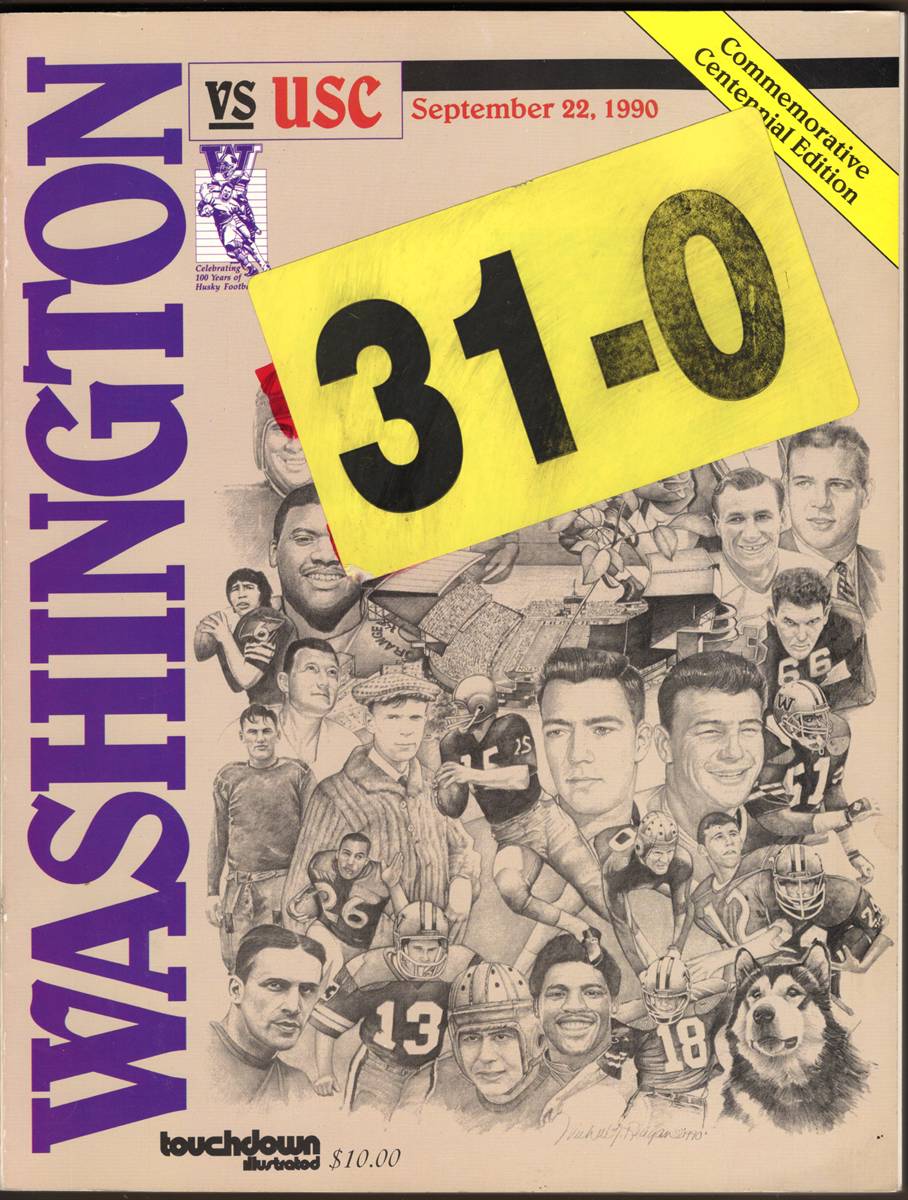 WASHINGTON VS USC SEPTEMBER 22, 1990. Commemorative Centennial Edition